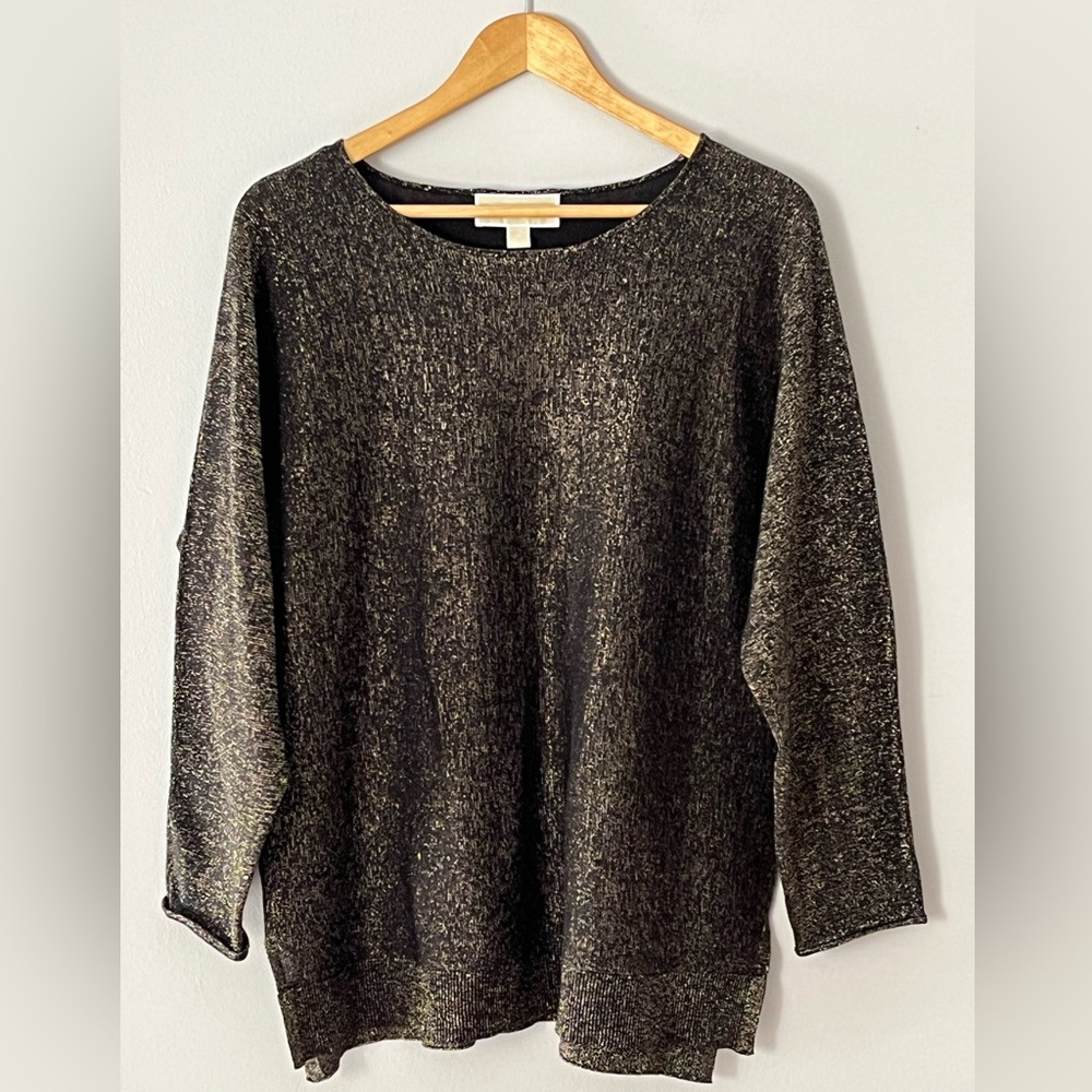 Women’s MICHAEL KORS Gold Matalic Long Sleeve Evening Top NWT